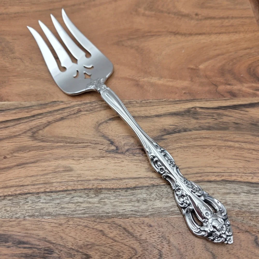 Oneida Cube Michelangelo Serving Set: Meat Fork Casserole Serving Slotted Spoons
